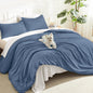 Litanika Queen Comforter Set Sage Green, 3 Pieces Lightweight Solid Bed Set