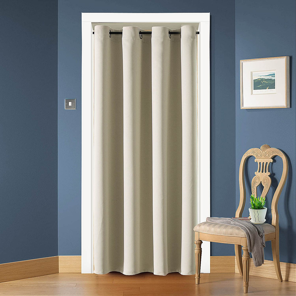 ChrisDowa Blackout Curtains Door Curtain for Doorway Privacy Closet Drapes