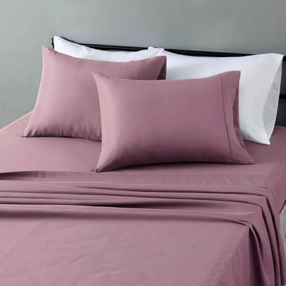 Amazon Basics Lightweight Super Soft Easy Care Breathable Microfiber 4 Piece Bed Sheets Set with 14-Inch Deep Pockets, Full, Navy Blue, Solid