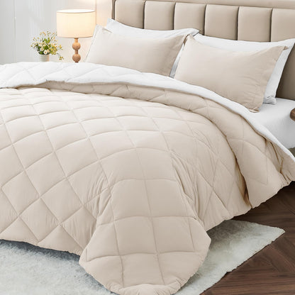 MUXHOMO Queen Comforter Set 7 Pieces, Reversible Bed in a Bag, Red/Black