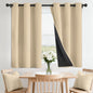 SimpleHome Cream 100% Blackout Curtains Room Darkening Living Room 84 Inch