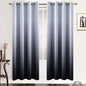 SimpleHome Ombre Black to Grey White Curtains for Living Room 52Wx84L