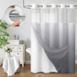 No Hook Shower Curtain with Liner Set Hotel Waffle Burgundy 72W X 75L