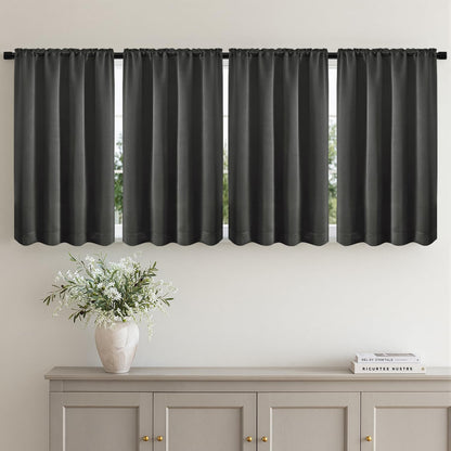 MIULEE Black Blackout Curtains 63 Inch Length for Bedroom Set of 4 Panels