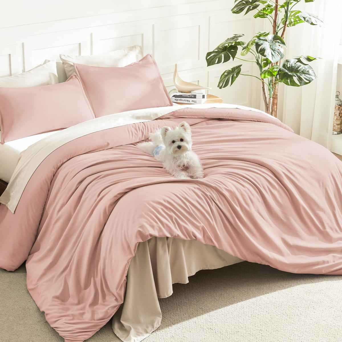 Litanika Queen Comforter Set Sage Green, 3 Pieces Lightweight Solid Bed Set