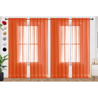SpaceDresser Sheer Voile Curtains for Living Room 84 Inch Long 2 Panels