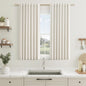 Guken Cream Linen Blackout Curtains 84 Inch Length 2 Panels Set for Living Room Bedroom Back Tab Thermal Insulated 100% Black Out Drapes Room Darkening Window Curtain Ivory Natural Beige