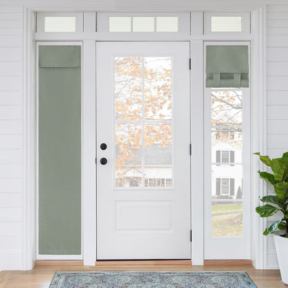 RYB HOME Blackout French Door Curtain, No Drill, W26 x L69, Black, 1 Panel