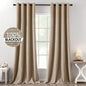 MIULEE 100% Blackout Linen Curtains for Bedroom 52x84 Inches Natural Beige