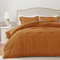 HARBOREST Queen Comforter Ruffle Black, Fluffy Queen Bedding, 3 Pieces Shabby Chic Comforter Set(1 Comforter & 2 Pillow Shams)