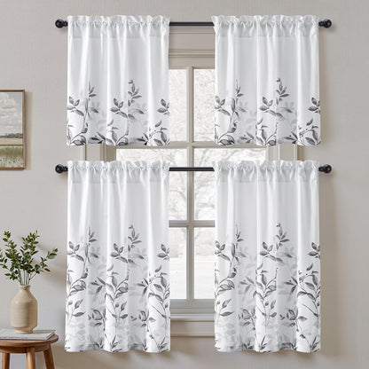 HOMEIDEAS Kitchen Curtains, Short Non-See-Through Privacy Curtains 30"X36"