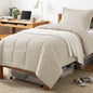 CozyLux Queen Comforter Set, 3-Piece Box-Stitched, Black