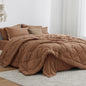 Love's cabin Queen Comforter Set, 7 Pieces Bed in a Bag, Black