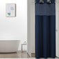 Colorful Star Sage Green No Hook Waffle Shower Curtain Set, 72 x 75 Inch