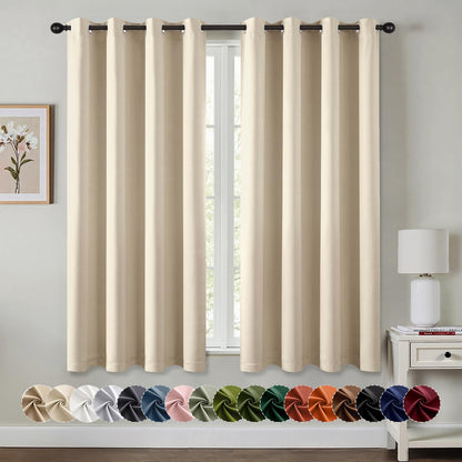 MIULEE Blackout Curtains for Bedroom 2 Panels 40 x 63 Inch Long Black