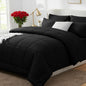 CozyLux Full Size Comforter Sets Black - 7 Pieces Bed in a Bag