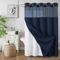 Colorful Star Sage Green No Hook Waffle Shower Curtain Set, 72 x 75 Inch