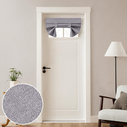 HOMEIDEAS 100% Blackout Linen Door Curtains for French Door 26x68 Inch