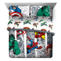 KPOP Demon Hunters Twin Comforter Set 5 Piece Kids Cartoon Bedding, Purple