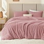 EXQ Home Fluffy Comforter Set Queen Size,3 Pieces Bed Set,Black