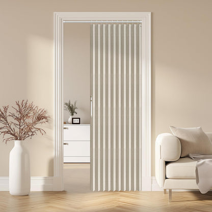AJAZZ Blackout Accordion Door Magnetic Door Curtain Folding Closet Doors Curtain Invisible for Bedroom Room Living Room Doorway, Grey 42" W x 78" L, 1 Panel