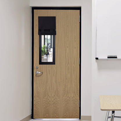 RYB HOME Blackout French Door Curtain, No Drill, W26 x L69, Black, 1 Panel