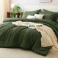 CozyLux Queen Comforter Set Black, 7 Pieces Bed in a Bag