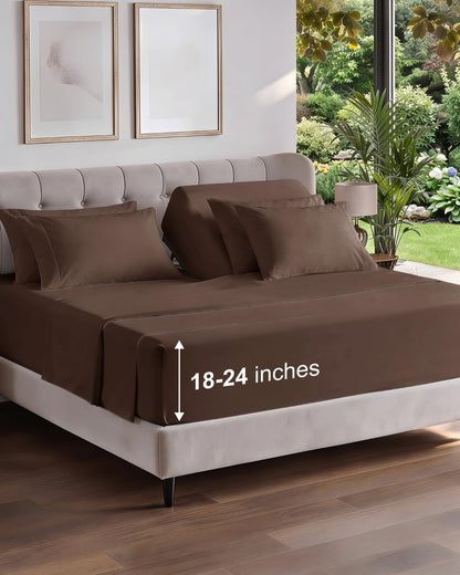 CGK Extra Deep King Sheet Set - 6pc Cooling Sheets - White