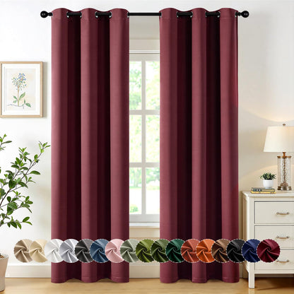 MIULEE Blackout Curtains for Bedroom 2 Panels 40 x 63 Inch Long Black