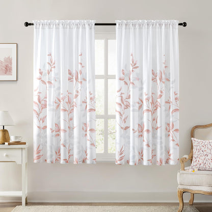 HOMEIDEAS Kitchen Curtains, Short Non-See-Through Privacy Curtains 30"X36"