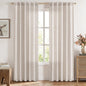 MIULEE Faux Linen Curtains 84 Inch Length 2 Panels Natural Semi Sheer Curtain with Back Tab Rod Pocket, Light Filtering Window Privacy Burlap Drapes for Living Room Bedroom 42W x 84L Linen