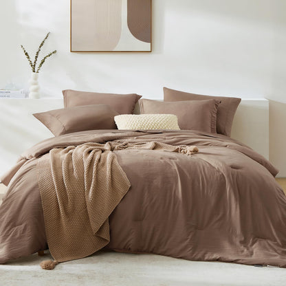 Full Size Comforter Sets-7 Pieces Ultra Soft Bed in a Bag Full Bedding Sets