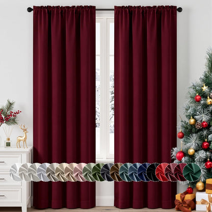 MIULEE Halloween Black Blackout Curtains for Bedroom Room 40"x63" 2 Panels