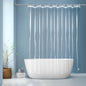 EurCross 9G Clear Shower Curtain Liner 72 x 78 inches Long with 5 Magnet Weights, Heavy Duty Weighted Premium PEVA Plastic Shower Curtain Liner for Bathroom, Without Hooks