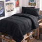 CozyLux Queen Comforter Set Black - 7 Pieces Bed in a Bag