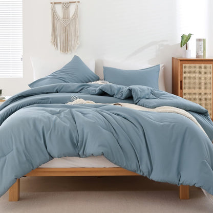 ROSGONIA King Size Comforter Set Olive Green, 3pcs (1 Boho Comforter & 2 Pillowcases), Lightweight Bedding Blanket All Season Bedspreads Quilt
