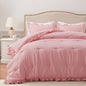 HARBOREST Queen Comforter Ruffle Black, Fluffy Queen Bedding, 3 Pieces Shabby Chic Comforter Set(1 Comforter & 2 Pillow Shams)