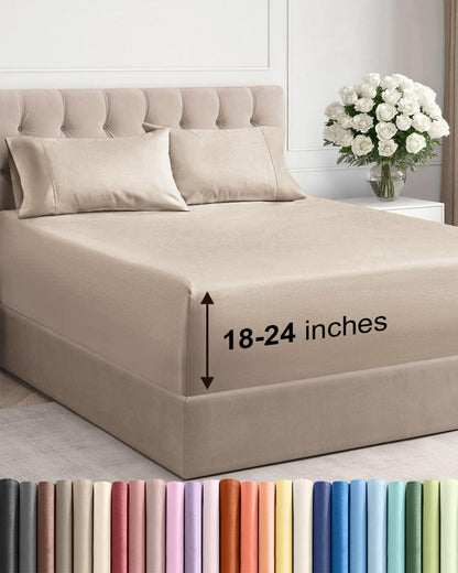 CGK Extra Deep King Sheet Set - 6pc Cooling Sheets - White