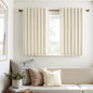 Topfinel Cream Linen Blackout Curtains 84 Inch Long for Bedroom Living Room, Ivory Pinch Pleat Back Tab Full Blackout Drapes Farmhouse Boho Curtains for Window, White Neutral Curtains 52" X 84" 7 FT