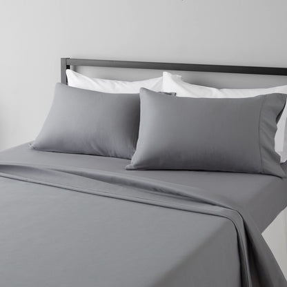 Amazon Basics Lightweight Super Soft Easy Care Breathable Microfiber 4 Piece Bed Sheets Set with 14-Inch Deep Pockets, Full, Navy Blue, Solid