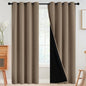 SimpleHome Cream 100% Blackout Curtains Room Darkening Living Room 84 Inch