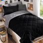 MUXHOMO Queen Comforter Set 7 Pieces, Reversible Bed in a Bag, Red/Black