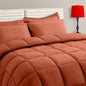 TAIMIT Twin Size Comforter Set - 5 Pieces, Bed in a Bag Bedding Sets with All Season Soft Quilted Warm Fluffy Reversible Comforter,Flat Sheet,Fitted Sheet,1 Pillow Shams,1 Pillowcases,Black