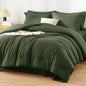 HIMEET Queen Comforter Set, 7-Piece Point-Quilted Bed in a Bag Dark Grey
