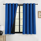 RYB HOME 100% Blackout Black Curtains for Bedroom Living Room 84 inch Long