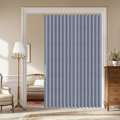 AJAZZ Blackout Accordion Door Magnetic Door Curtain Folding Closet Doors Curtain Invisible for Bedroom Room Living Room Doorway, Grey 42" W x 78" L, 1 Panel
