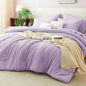 CozyLux Queen Comforter Set Black, 7 Pieces Bed in a Bag