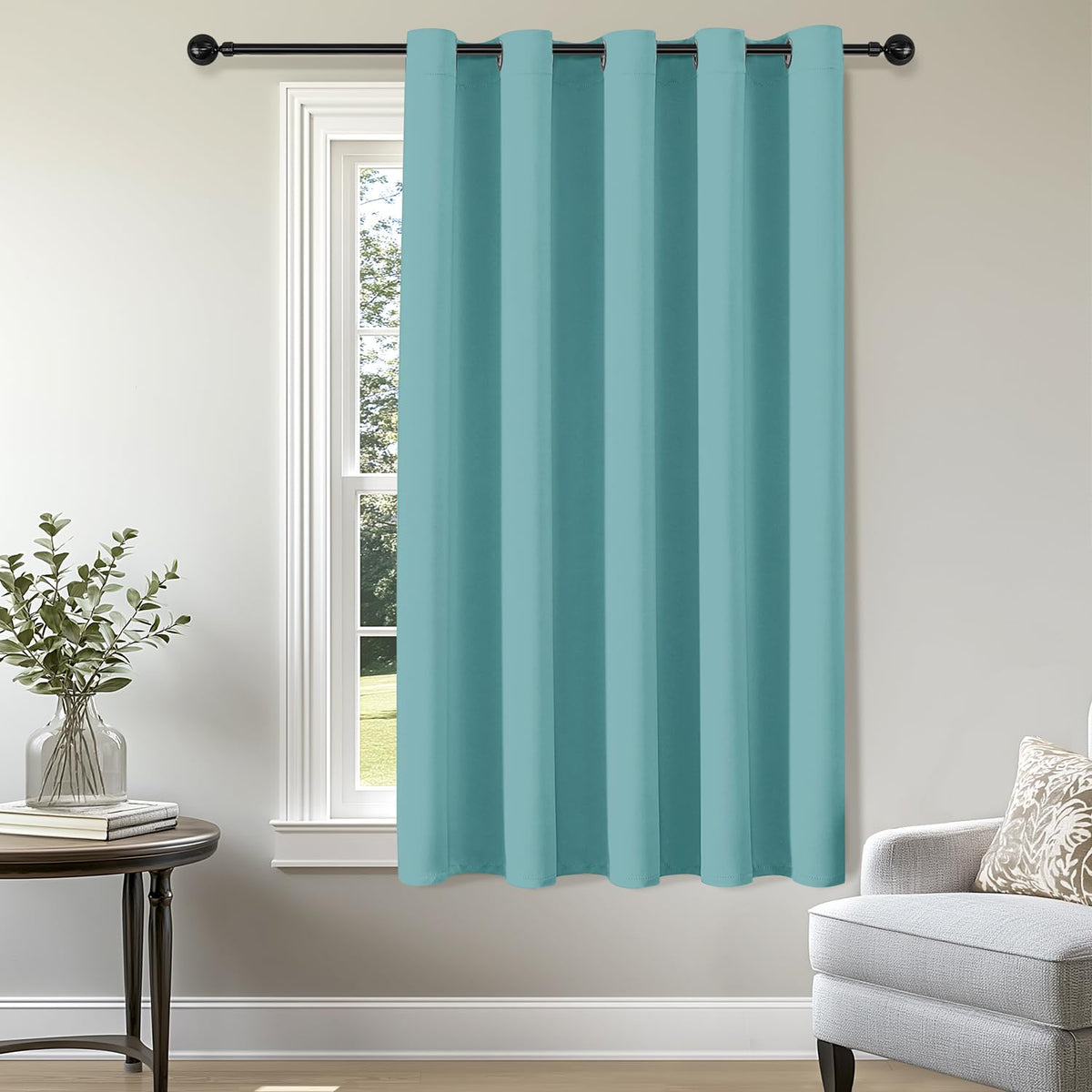 ChrisDowa Blackout Curtains Door Curtain for Doorway Privacy Closet Drapes
