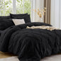 Sasttie Queen Comforter Set, 7-Piece Bed in a Bag, Pintuck Bedding Sets for All Season, Includes Comforter, Flat Sheet, Fitted Sheet, Pillowcases and Pillowshams, Beige