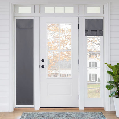 RYB HOME Blackout French Door Curtain, No Drill, W26 x L69, Black, 1 Panel